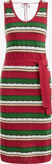 WE Fashion Knitted dress in Grass green / Dark green / Ruby red / White, Item view