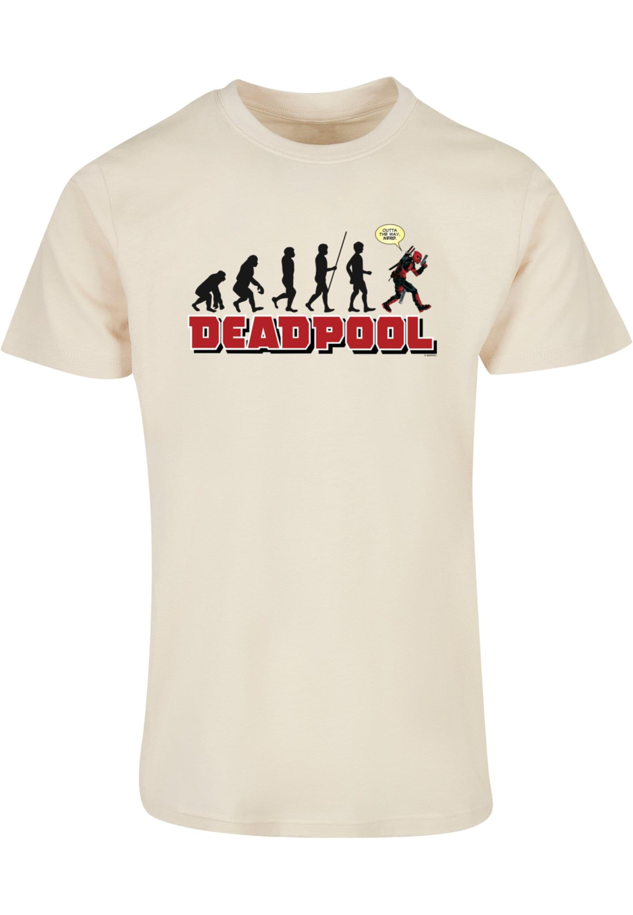 T-Shirt 'Deadpool - Evolution' ABSOLUTE CULT en beige : devant