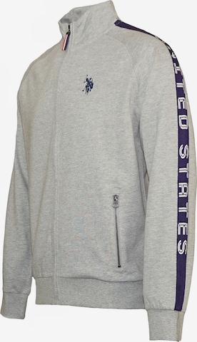 U.S. POLO ASSN. Zip-Up Hoodie 'Tarv' in Grey