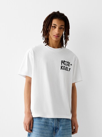 T-Shirt Bershka en blanc