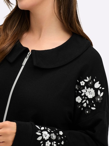 SHEEGO Sweatjacke in Schwarz