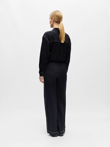 OBJECT Wide leg Broek in Zwart
