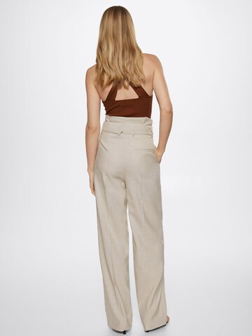 Loosefit Pantalon à plis MANGO en beige