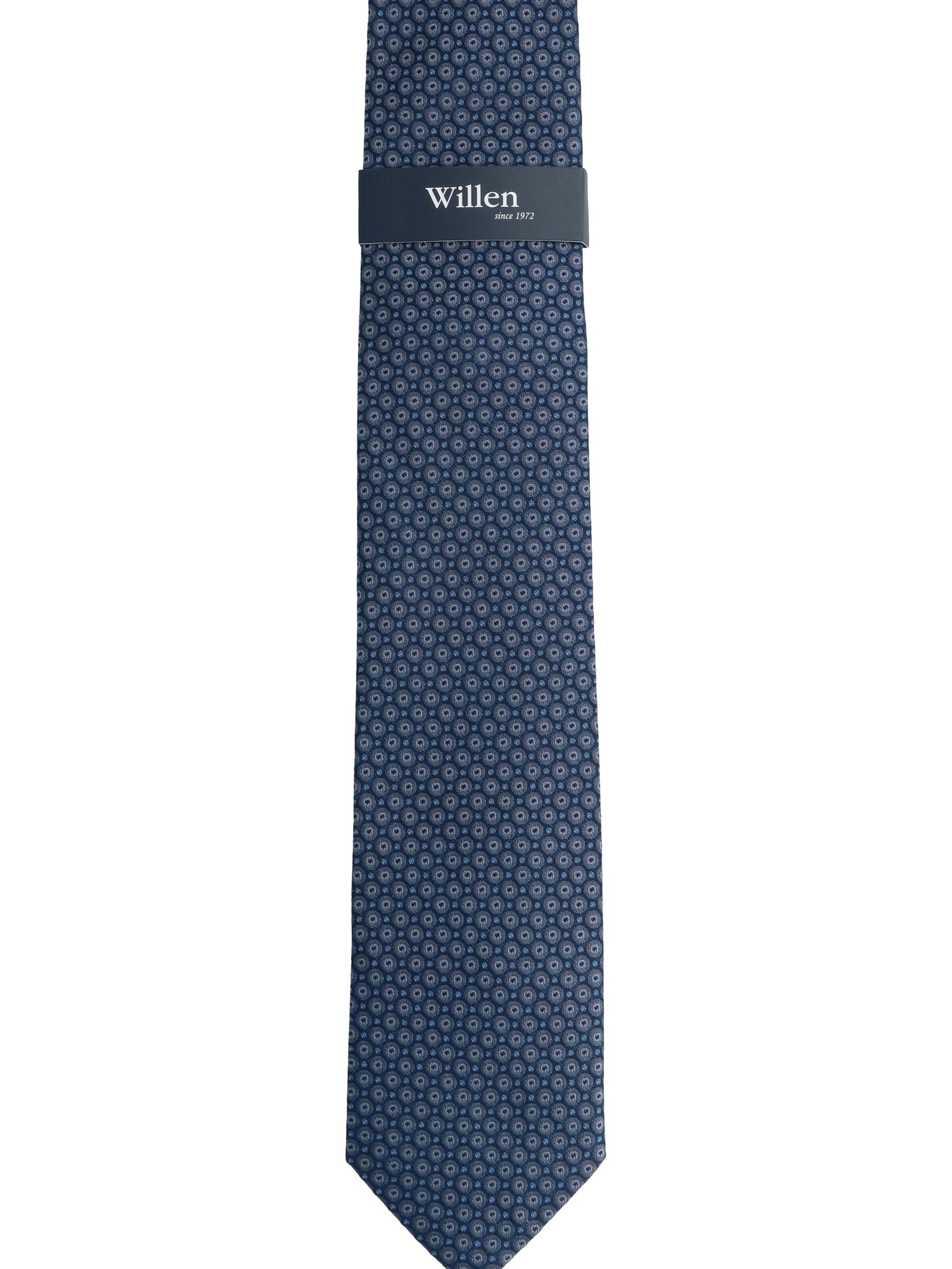 WILLEN Tie 'Kleinmuster Marine' in Grey
