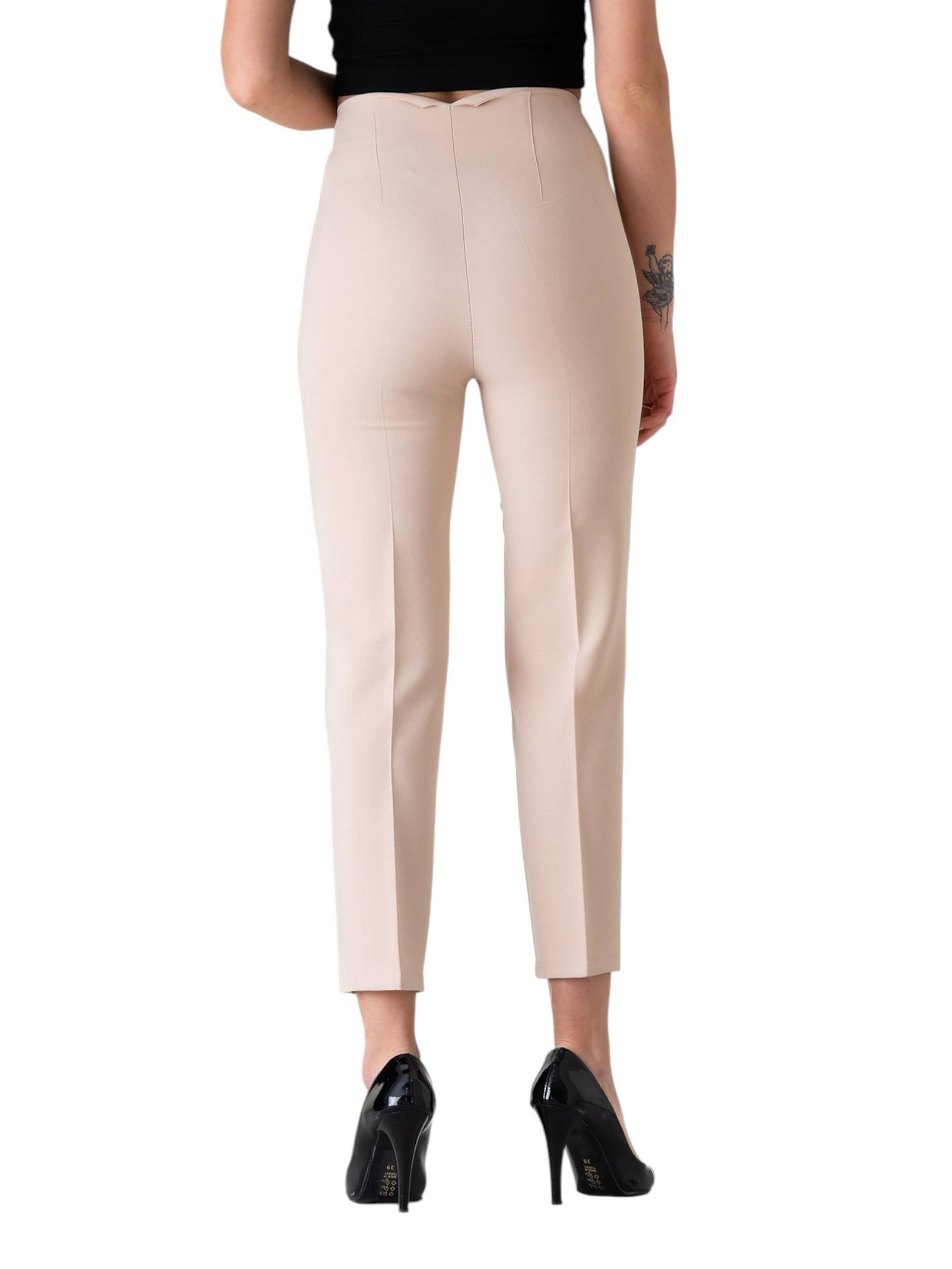 Coupe slim Pantalon à pince 'Alessia' fashionshowcase en beige
