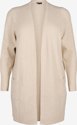 Cardigan 'CASUNNY' Zizzi en beige : devant