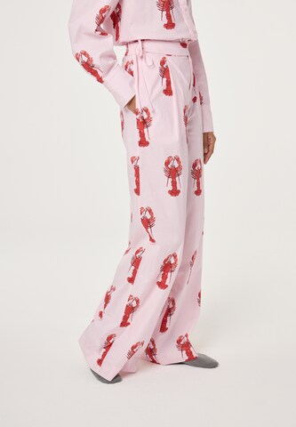 Fabienne Chapot Wide leg Pleat-front trousers in Pink