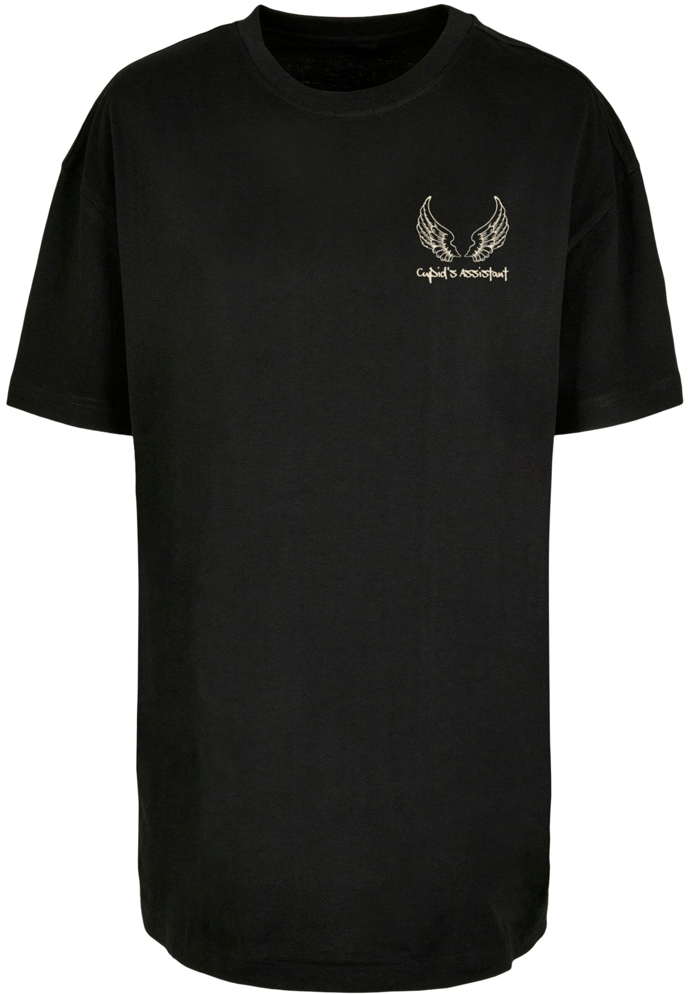 Merchcode T-Shirt 'Cupid´s Assistant' in Schwarz: Vorderseite