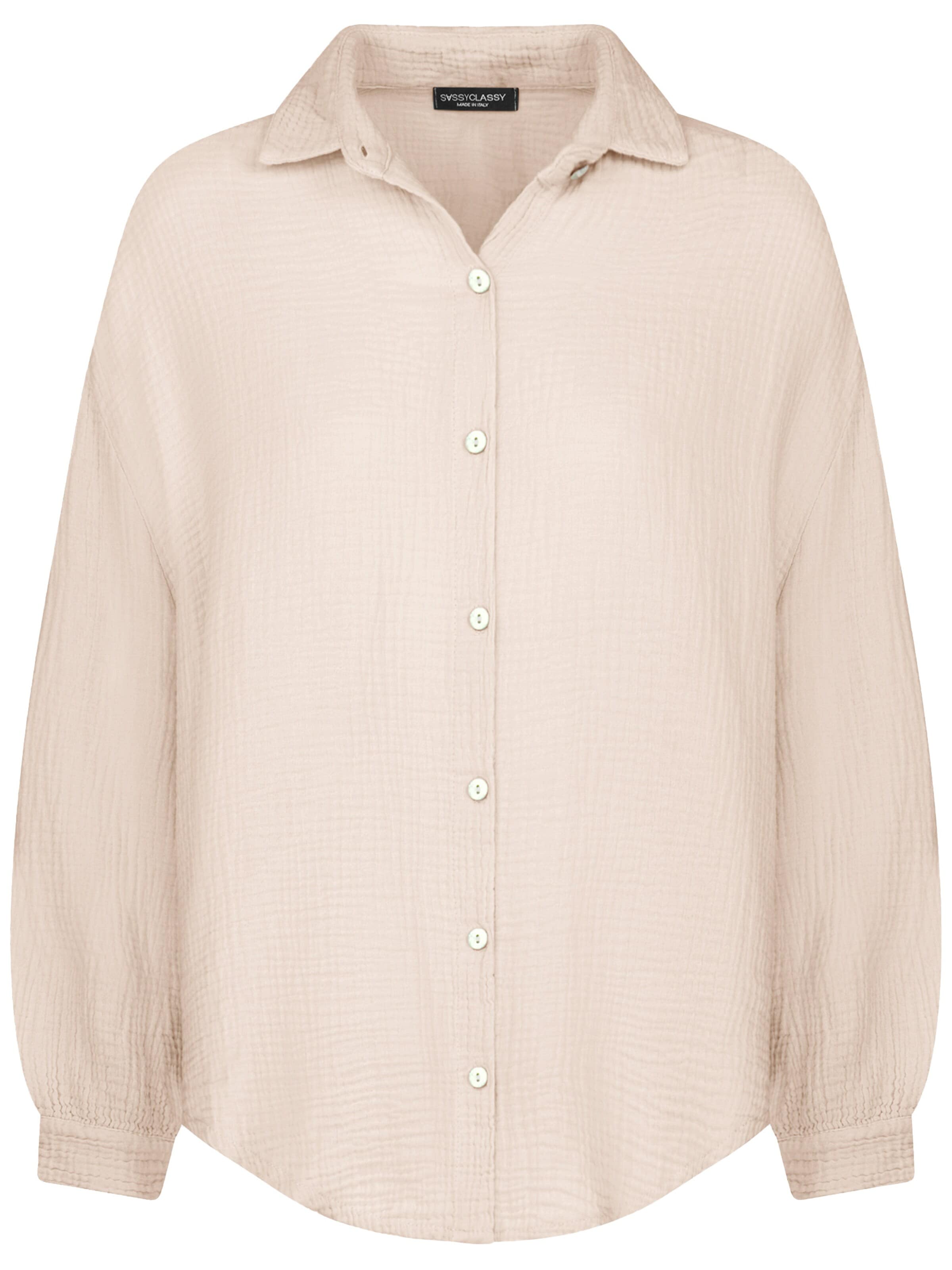 SASSYCLASSY Blouse 'kürzere Variante' in Beige: front