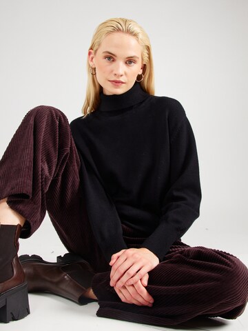 PULZ Jeans Πουλόβερ 'PZ STEFFI' σε μαύρο: μπροστά