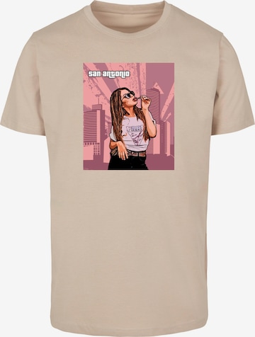 Merchcode T-Shirt 'Grand - San Antonio' in Beige: predná strana