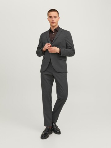 JACK & JONES Slimfit Spodnie w kant 'JONES' w kolorze szary