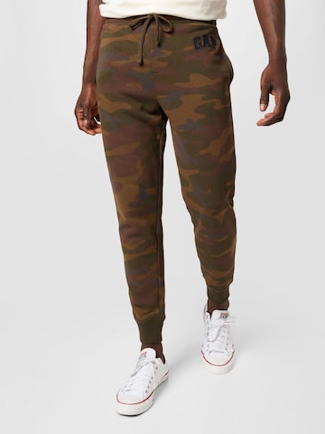 GAP Tapered Trousers in Brown: front