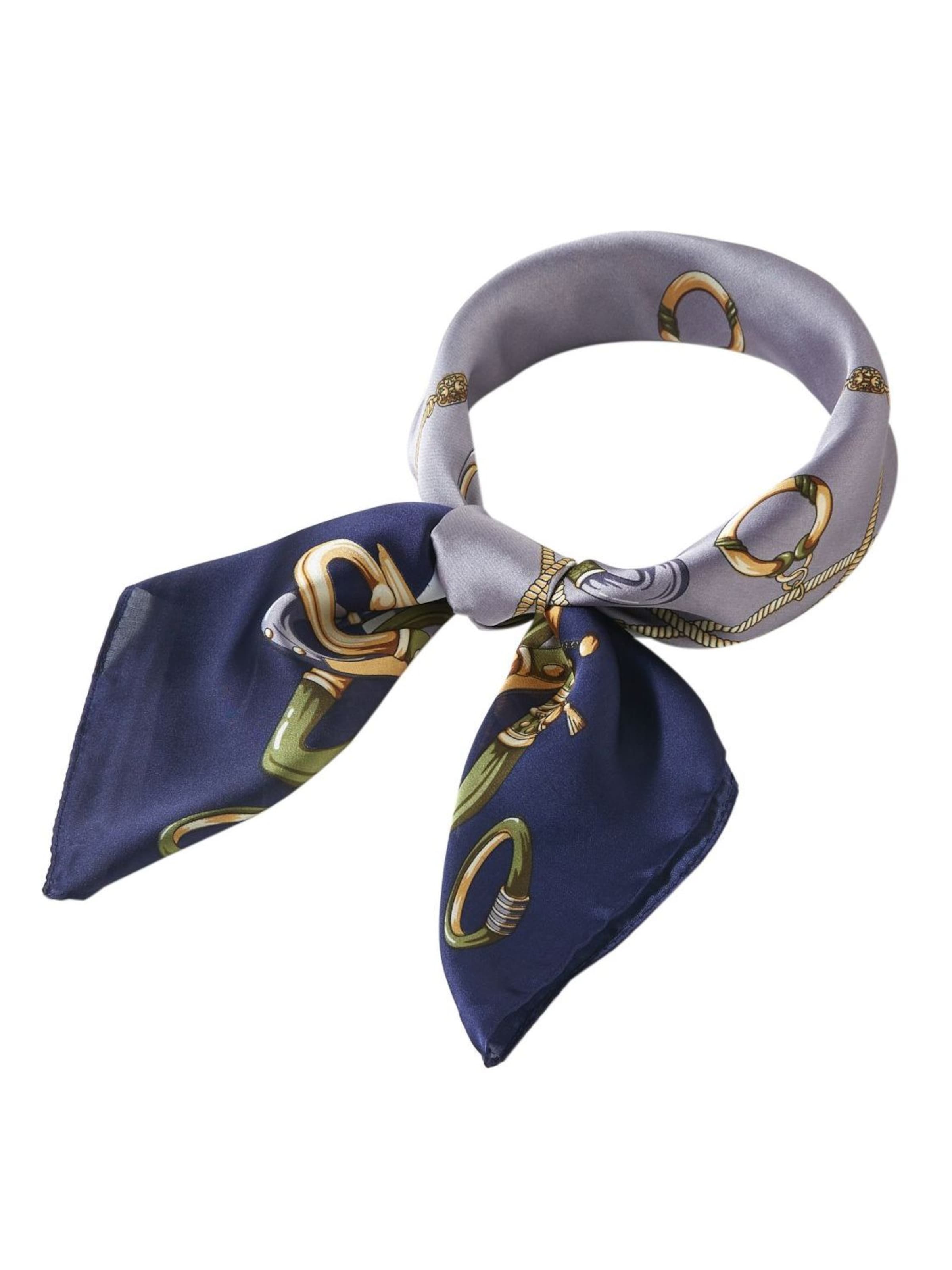 Sciarpa 'Petit carré de Soie Multirings Cléo' di alberto cabale in blu