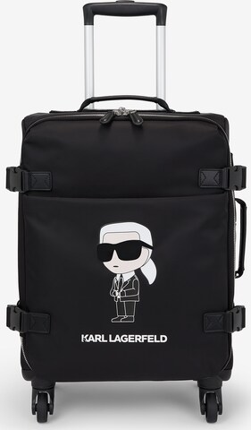 Karl Lagerfeld Kufor na kolieskach - Čierna: predná strana