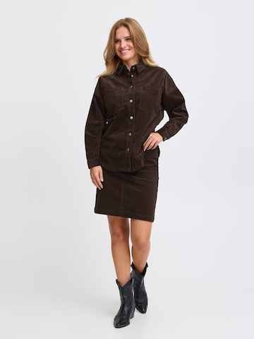 PULZ Jeans Skirt 'SALLY' in Brown: front