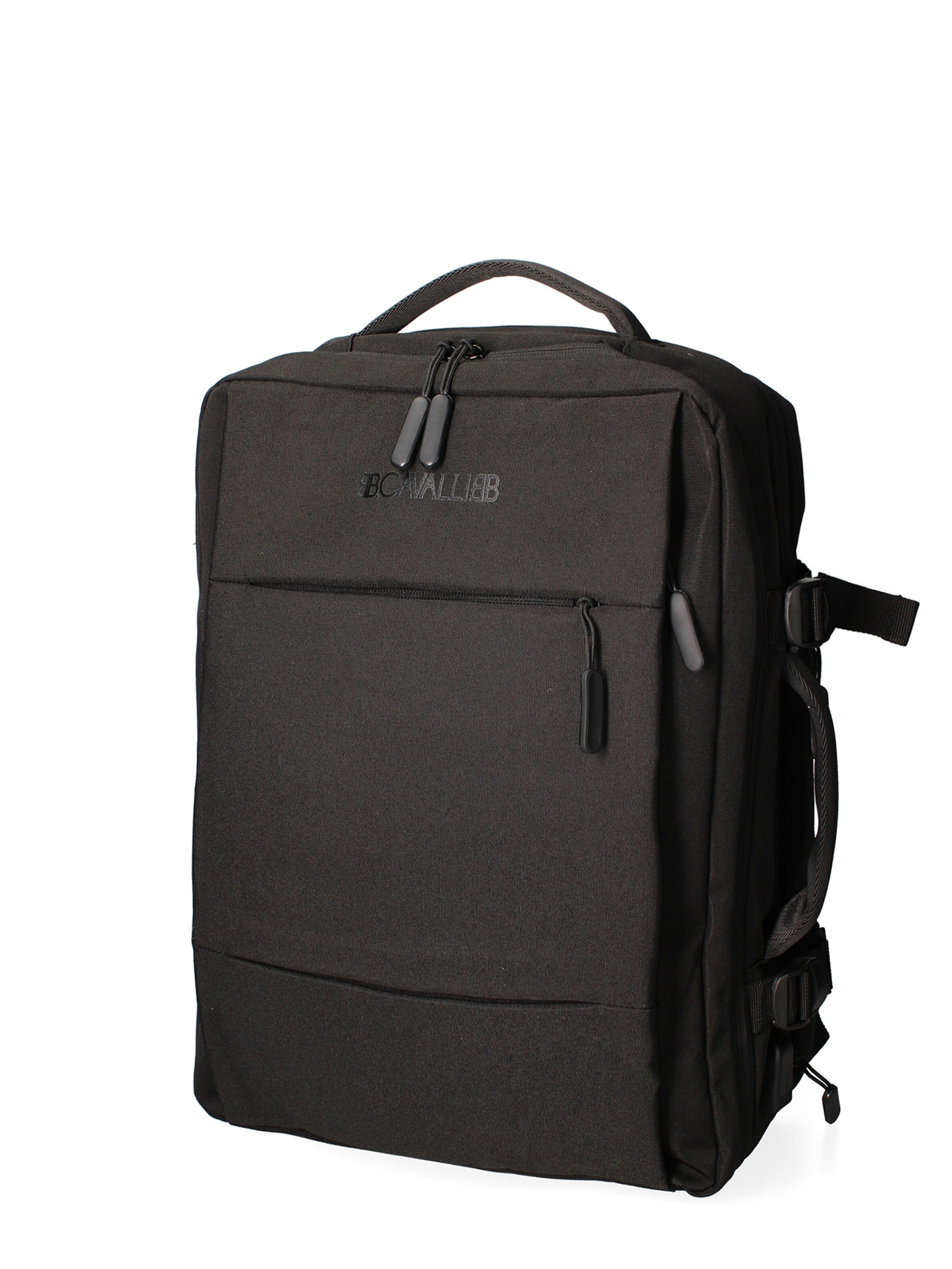 Zaino 'Zaino Unisex Nylon 100% con Zip e Tasche Multifunzionali - 30x42x16 cm' di B. Cavalli in nero