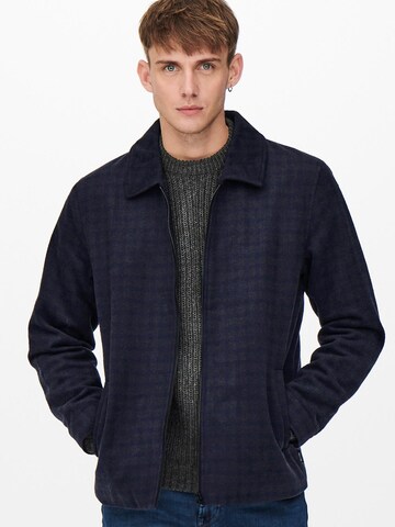 Veste mi-saison 'Fischer' Only & Sons en bleu