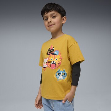 PUMA Shirt 'Moody Cat' in Geel: voorkant