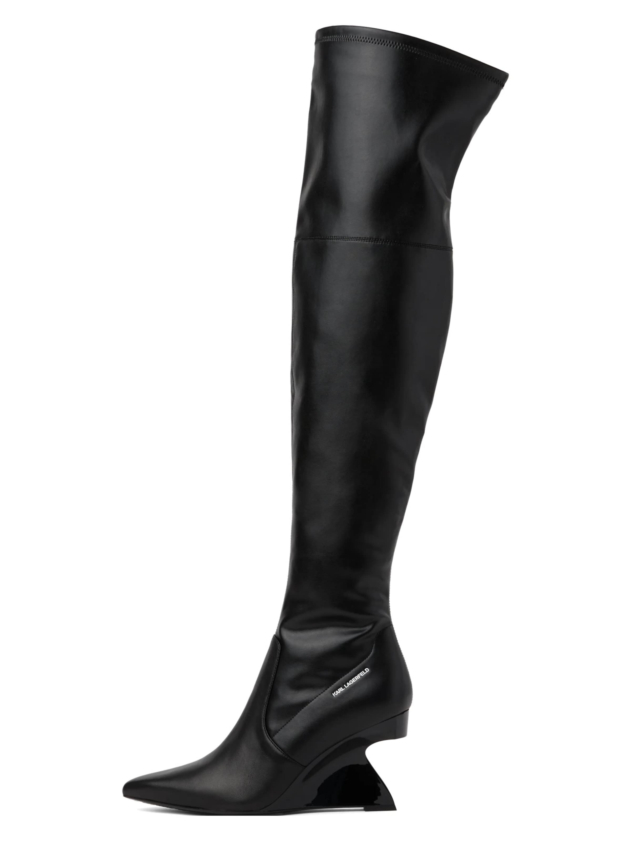 Karl Lagerfeld Overknees 'Waverly' in Black: front
