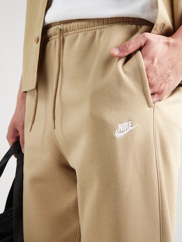 Nike Sportswear Tapered Trousers 'CLUB' in Beige