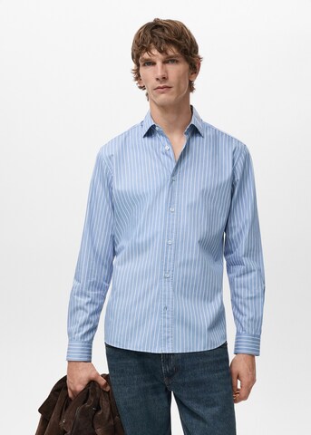 MANGO MAN Regular fit Button Up Shirt 'Playr' in Blue: front