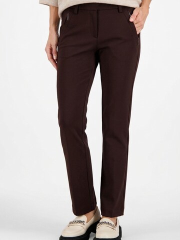 Gardeur Slim fit Trousers 'Zene57' in Brown: front