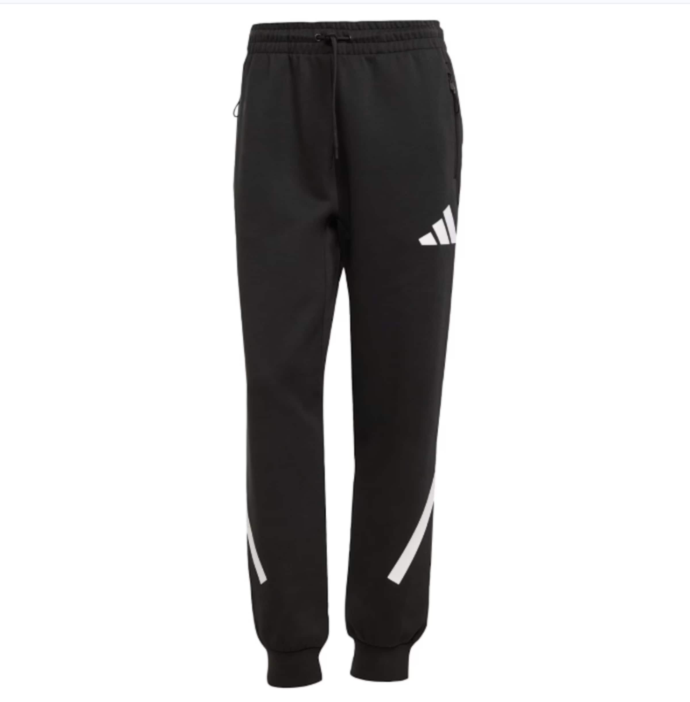 ADIDAS SPORTSWEAR Дънки Tapered Leg Спортен панталон 'Z.N.E.' в черно: отпред