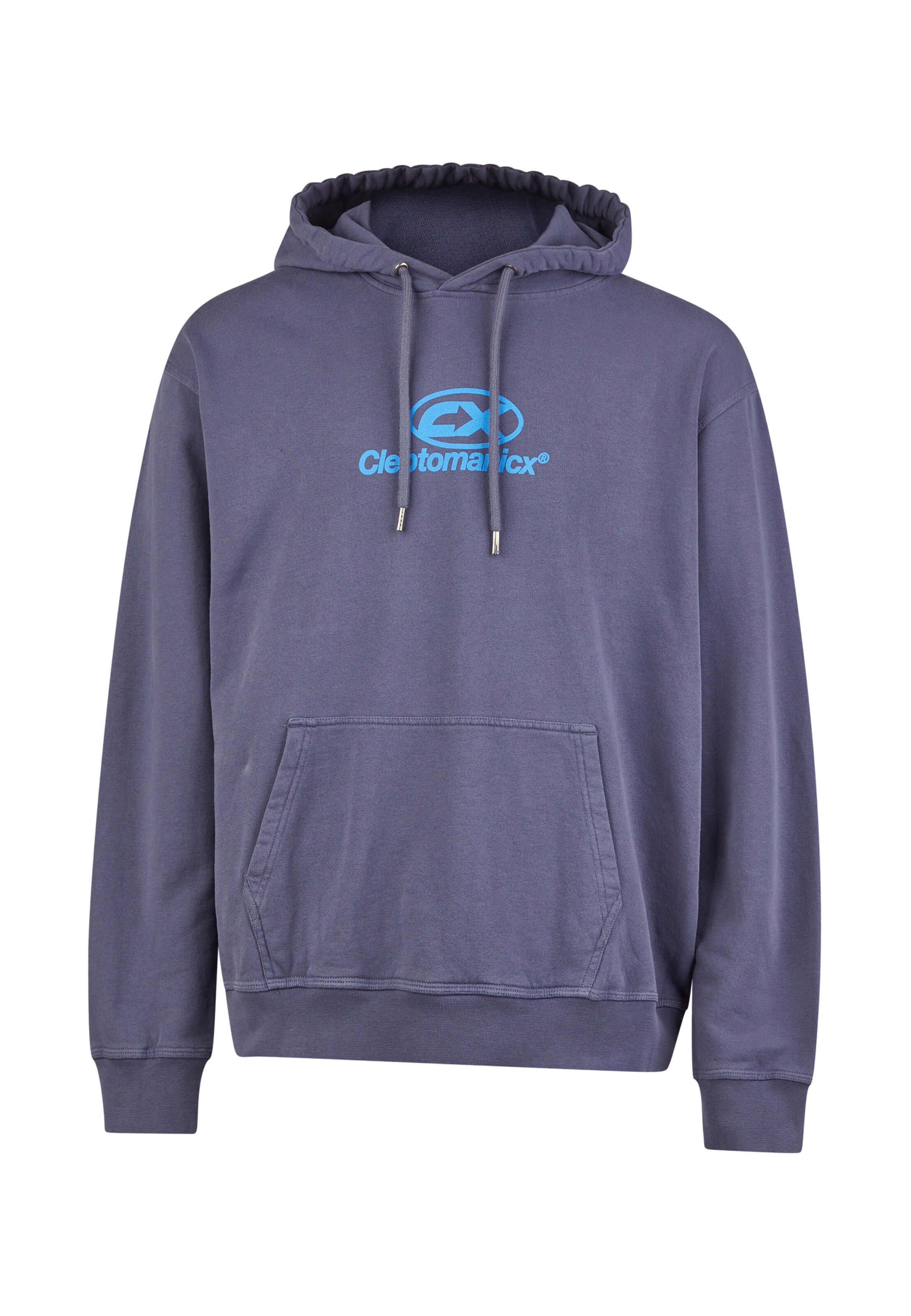 Cleptomanicx Sweatshirt 'Classic Hooded Delivering' in Blau: Vorderseite