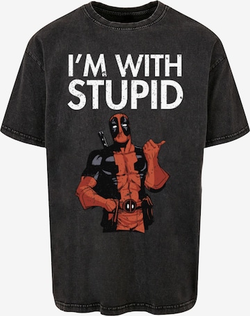 Maglietta 'Deadpool - I Am With Stupid' di ABSOLUTE CULT in grigio: frontale