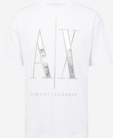 ARMANI EXCHANGE Тениска в бяло: отпред