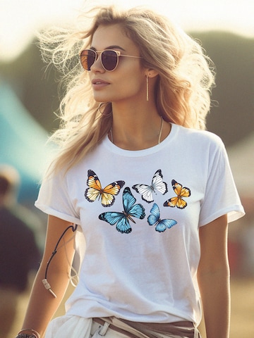 MAKAYA Shirt 'Butterfly' in White
