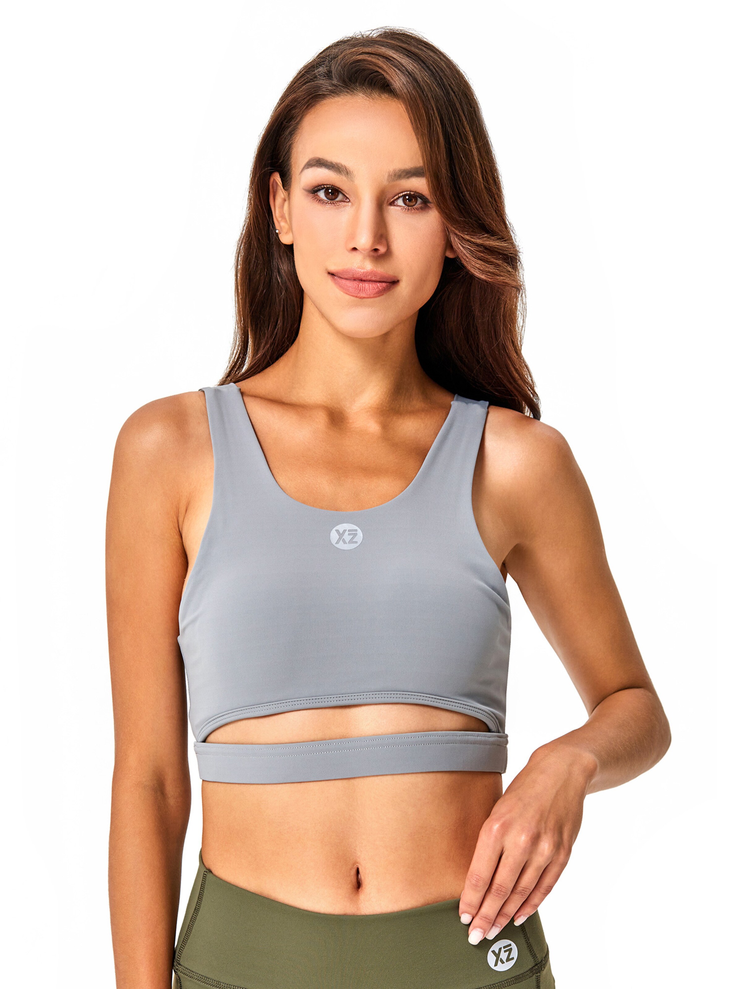 YEAZ Спортивный топ 'Cherie' в Серый: спереди