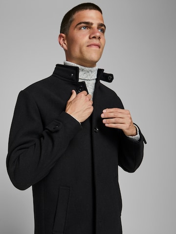 Jack & Jones Plus Mantel 'MELTON' in Schwarz