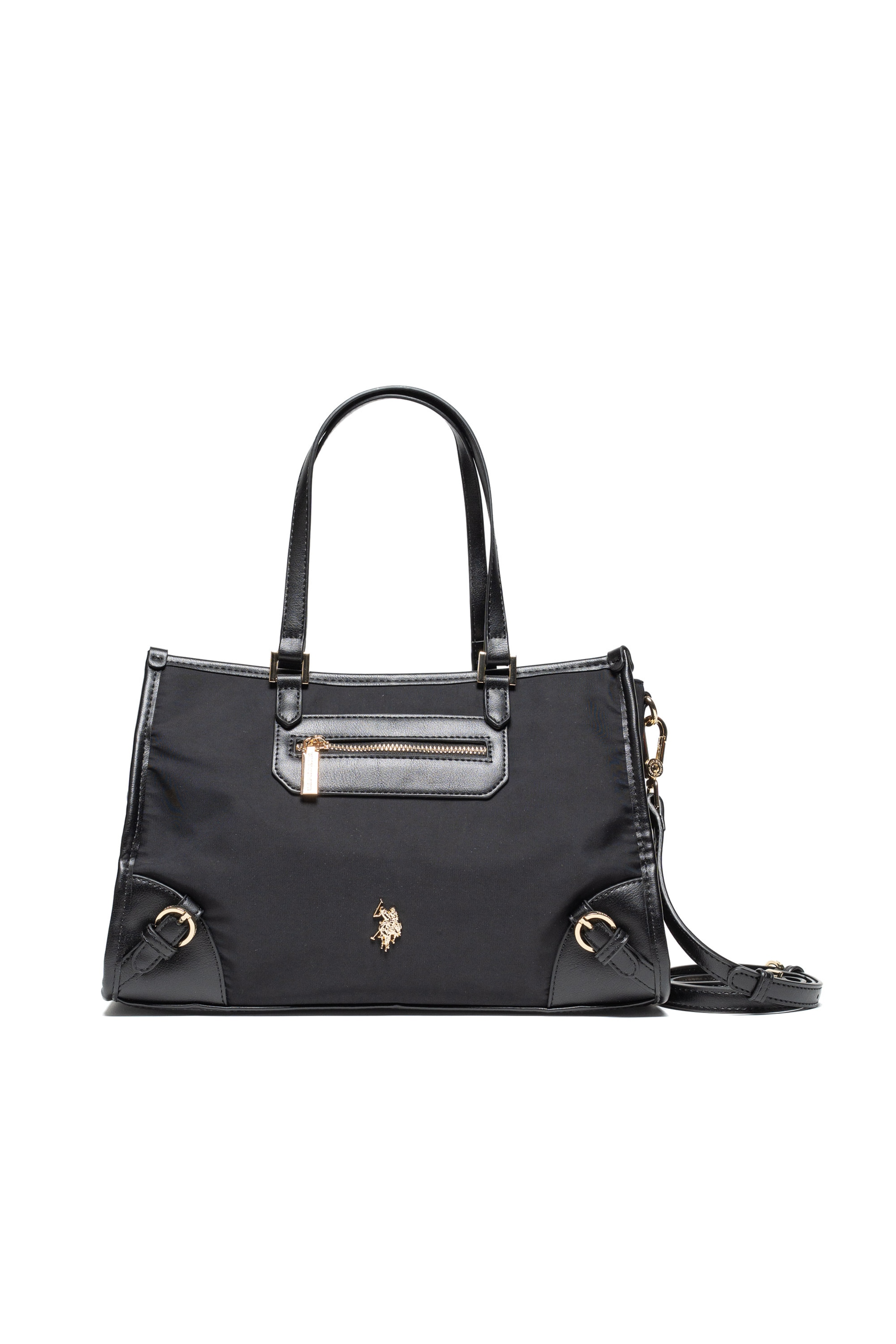 U.S. POLO ASSN. Handtasche 'HOUSTON' in Schwarz: Vorderseite