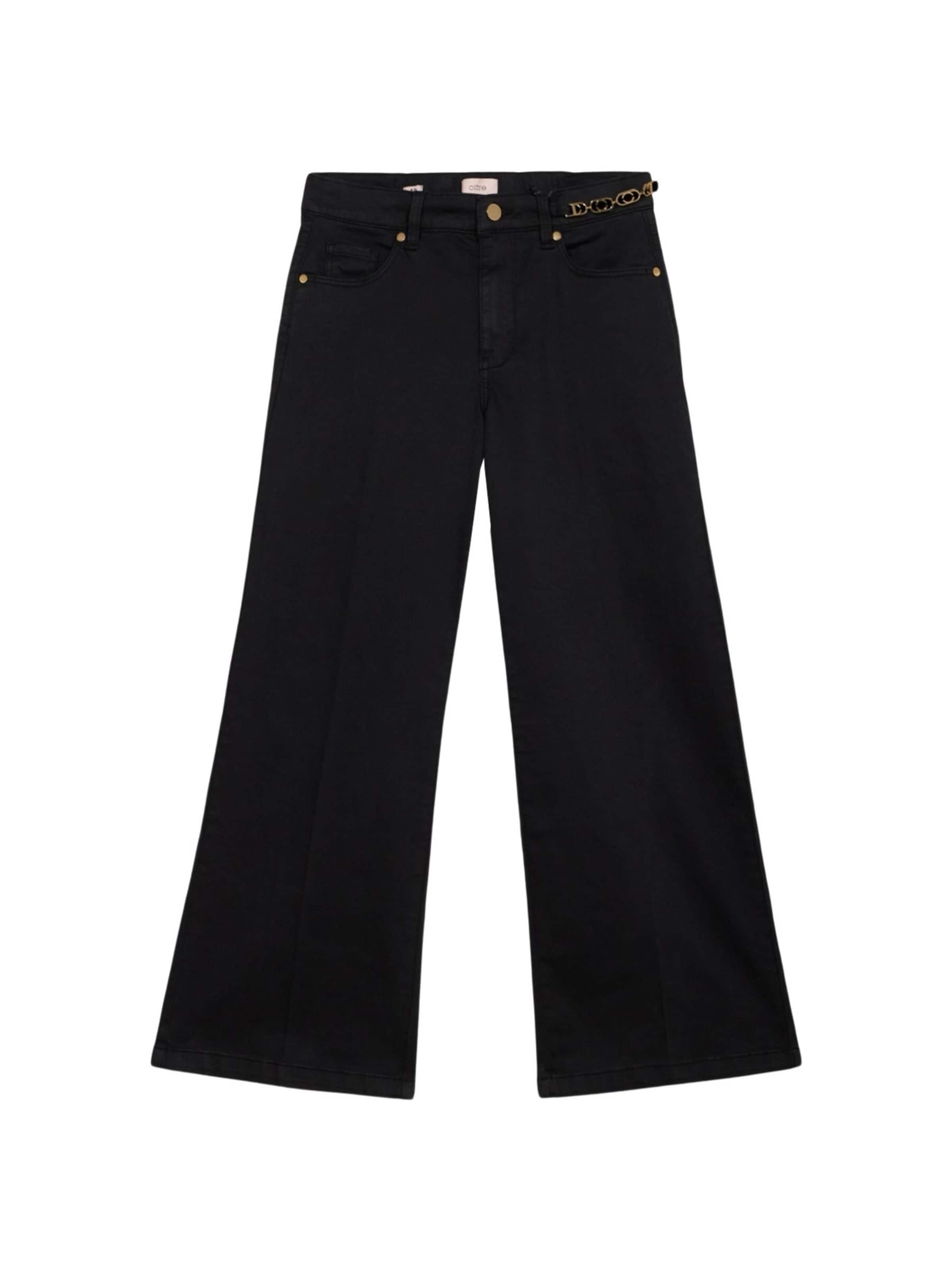 oltre Flared Trousers in Black: front