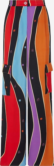 NOCTURNE Pantalon cargo en bleu / violet / orange / noir, Vue avec produit