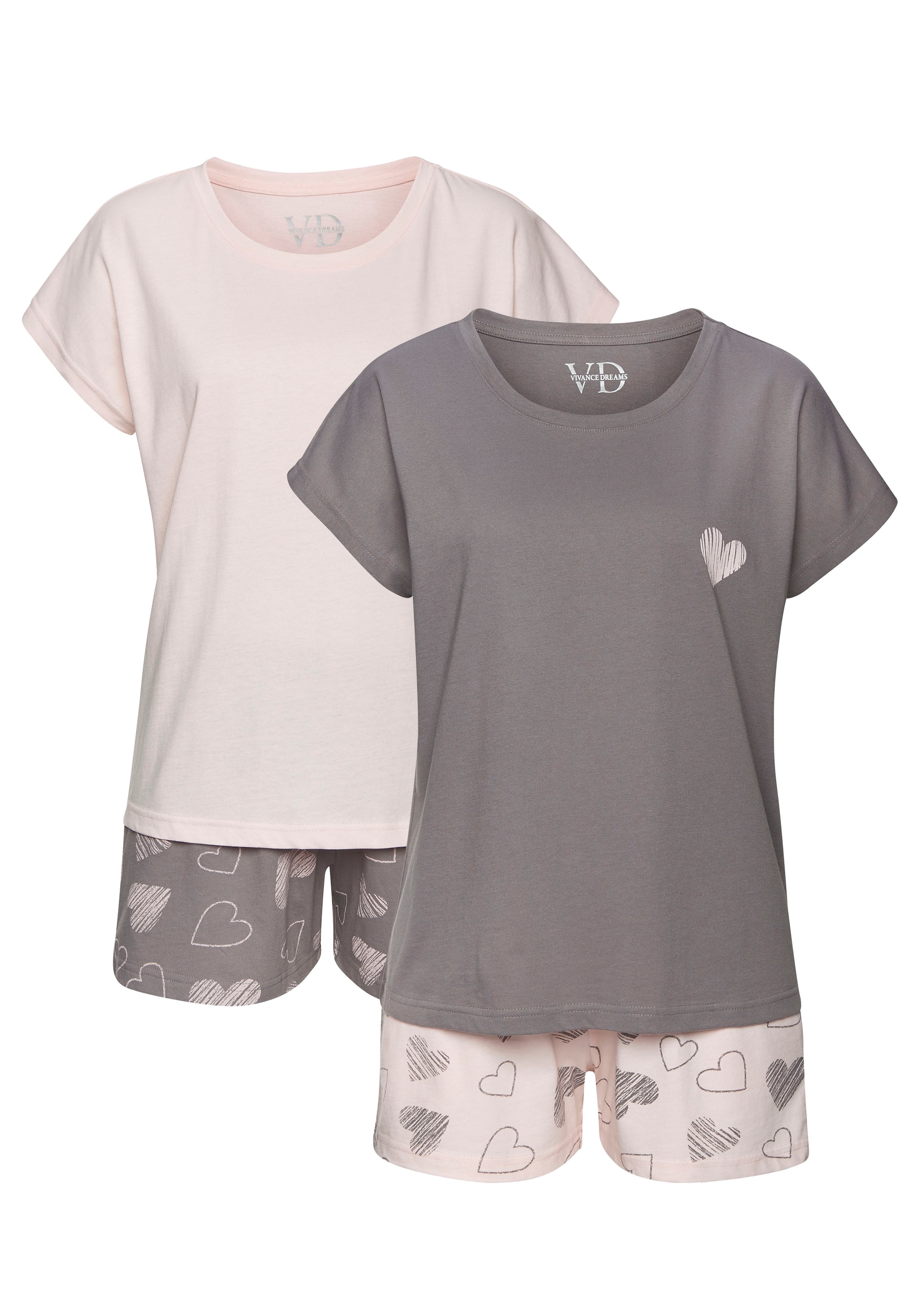 VIVANCE by LASCANA - Pijama 'Dreams' en beige: frente
