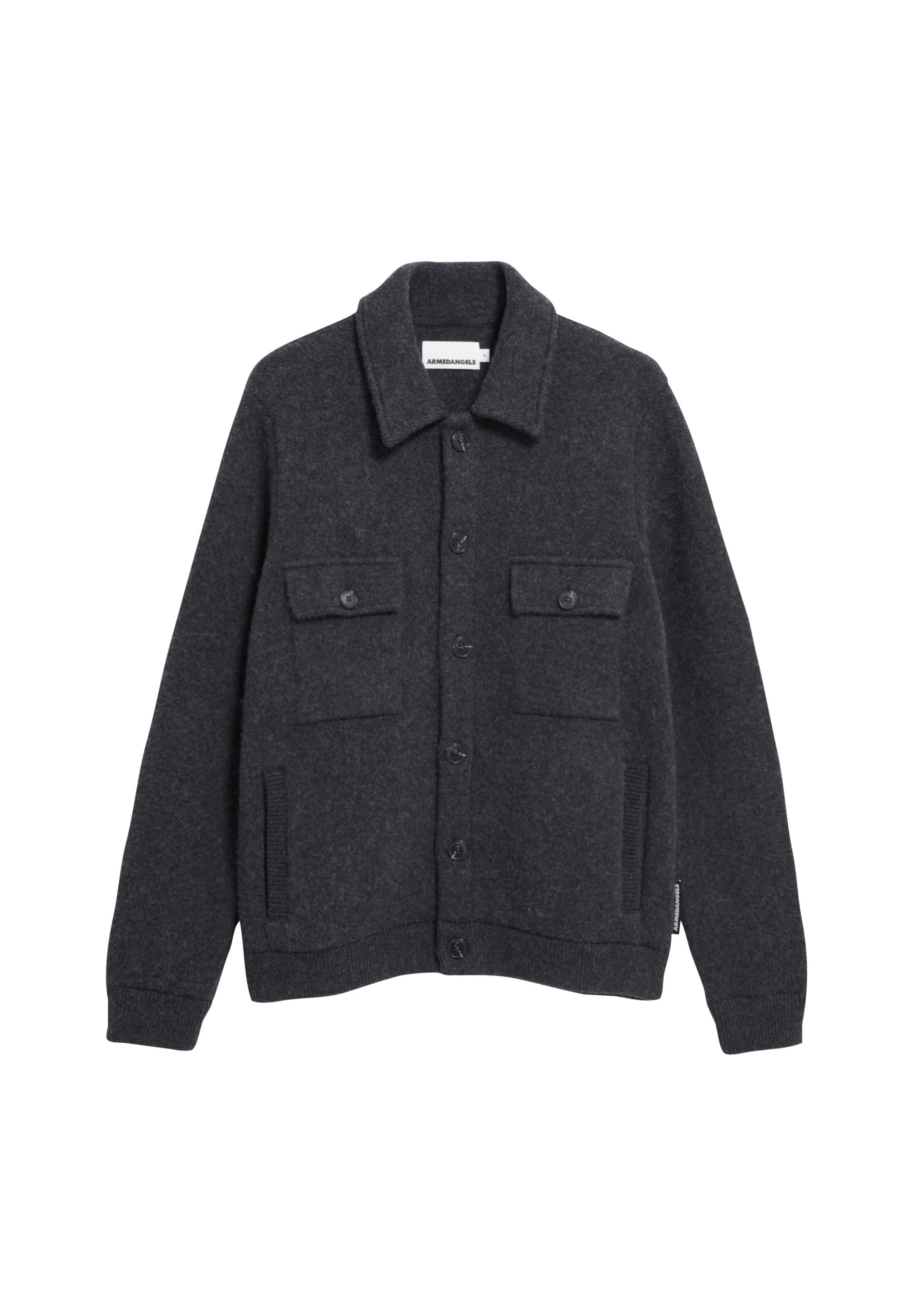 ARMEDANGELS Strickjacke 'MAARK' in Grau: Vorderseite