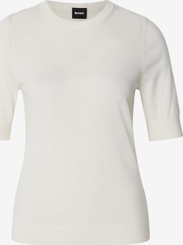 BOSS Sweater 'Farbella' in White: front