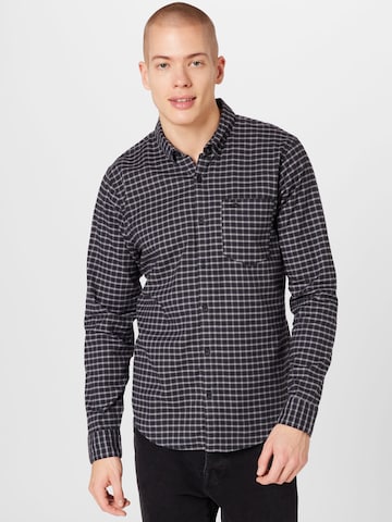 HOLLISTER Regular fit Button Up Shirt in Black: front