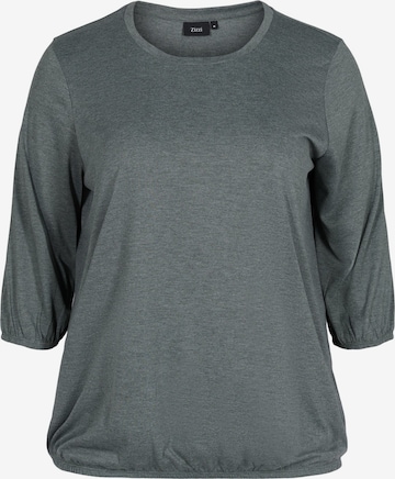 Zizzi Shirt 'VLONE' in Grijs: voorkant