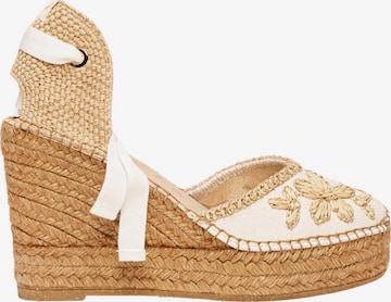 Alhamas - Sandalias 'Alpargata Cuña 10 cm' en blanco: frente