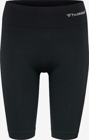 Skinny Pantalon de sport Hummel en noir : devant