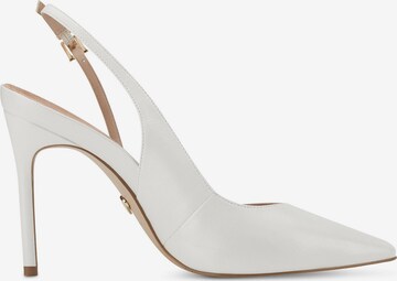 TAMARIS Дамски обувки на ток с отворена пета в бяло