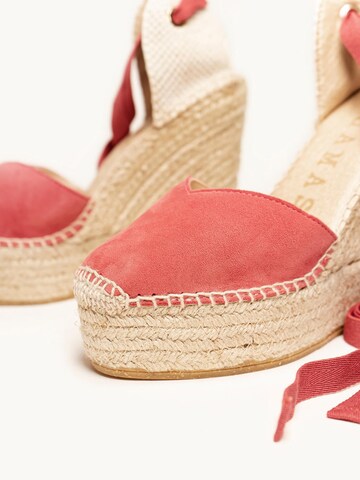 Alhamas Sandals 'Alpargata Cuña' in Pink