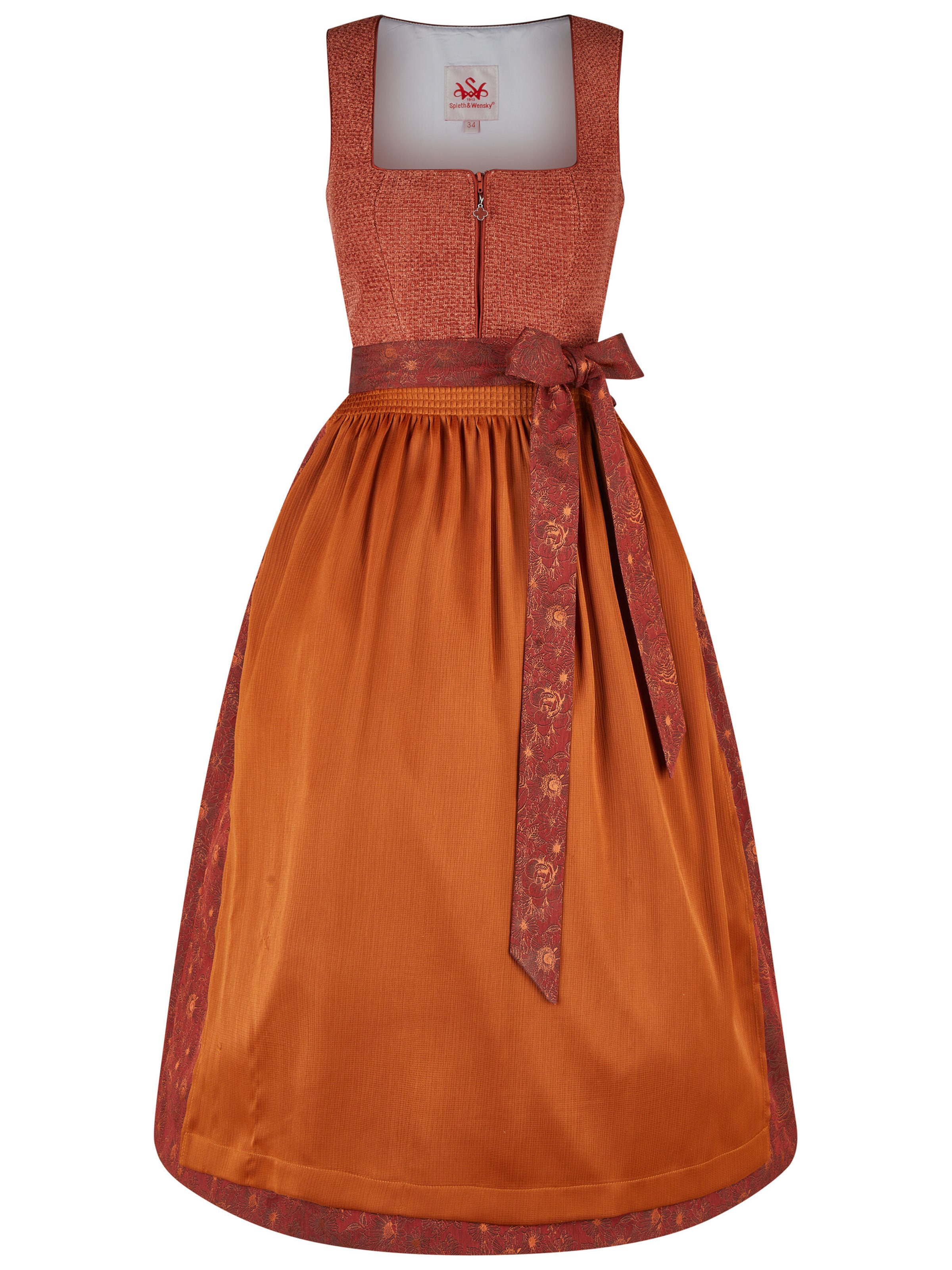 SPIETH & WENSKY Dirndl 'Kristall' in Orange: front