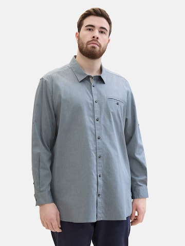 mėlyna TOM TAILOR Men + Standartinis modelis Marškiniai: priekis