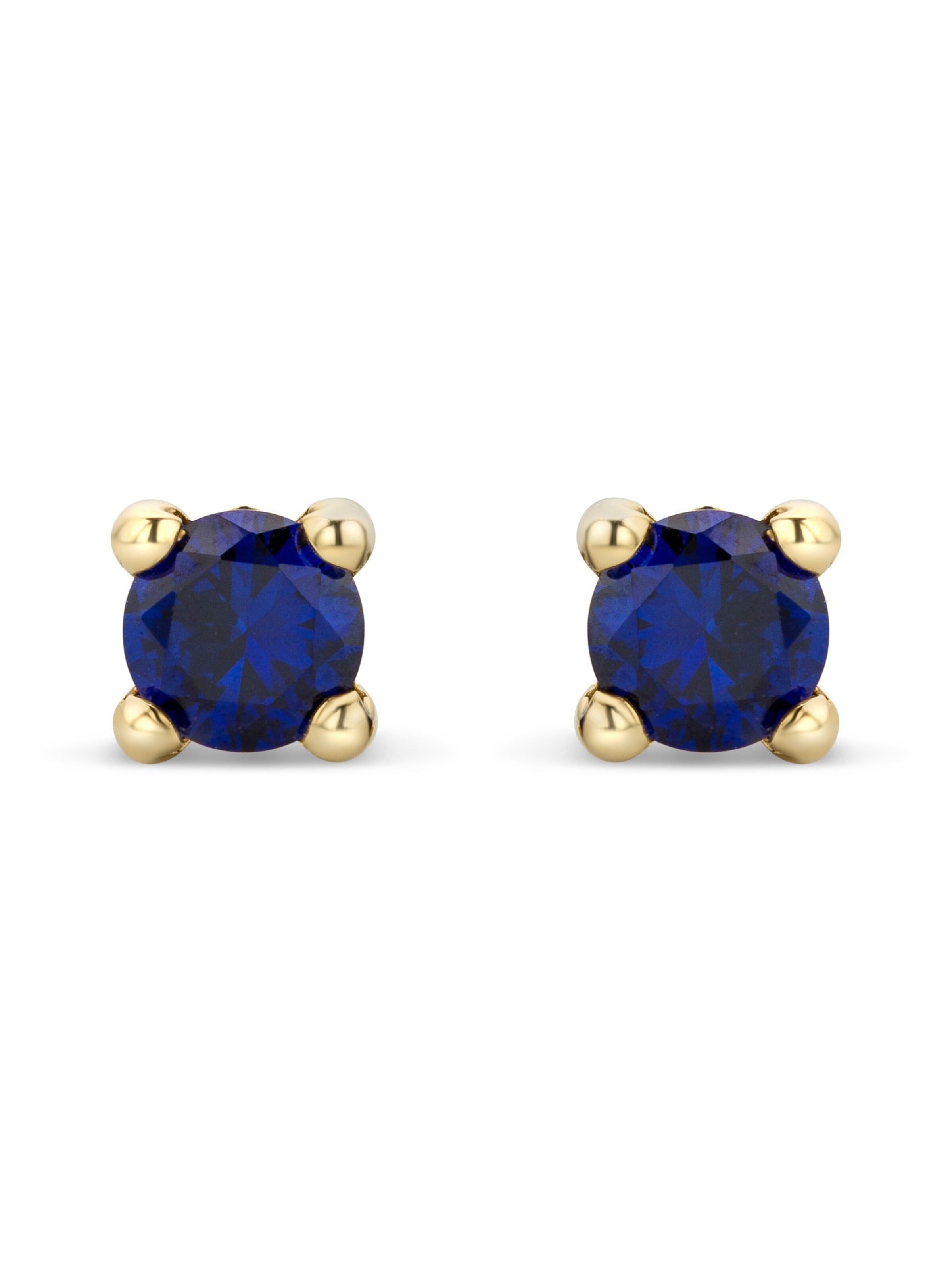 DIAMANT LETERNEL Earrings 'Ohrringe aus 375 Gelbgold mit Saphir' in Gold: front
