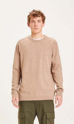 KnowledgeCotton Apparel Sweater 'Field' in Brown: front